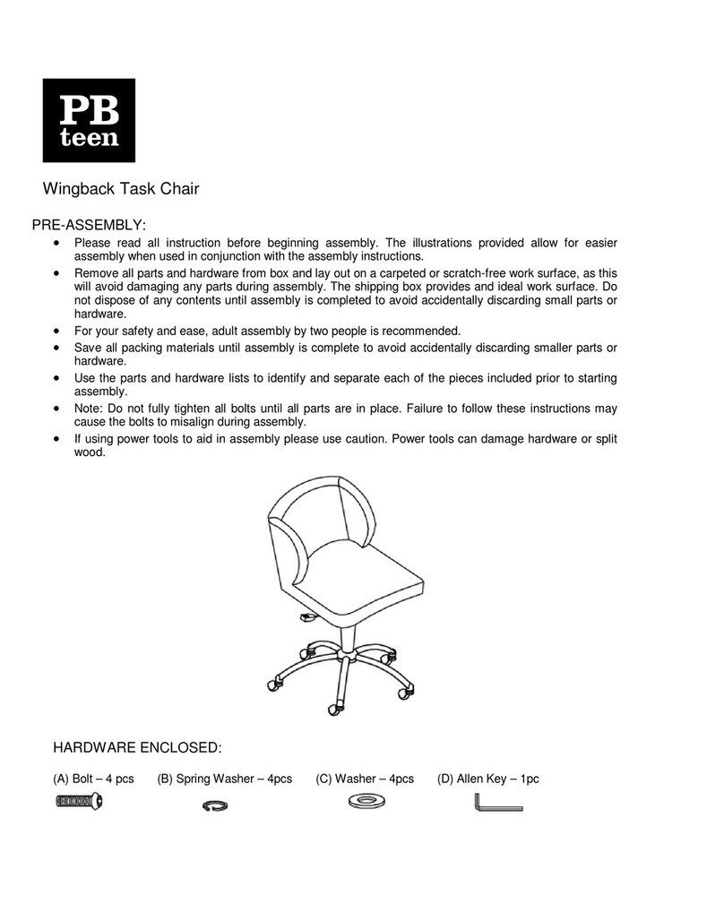 PB TEEN Wingback Task Chair Assembly manual