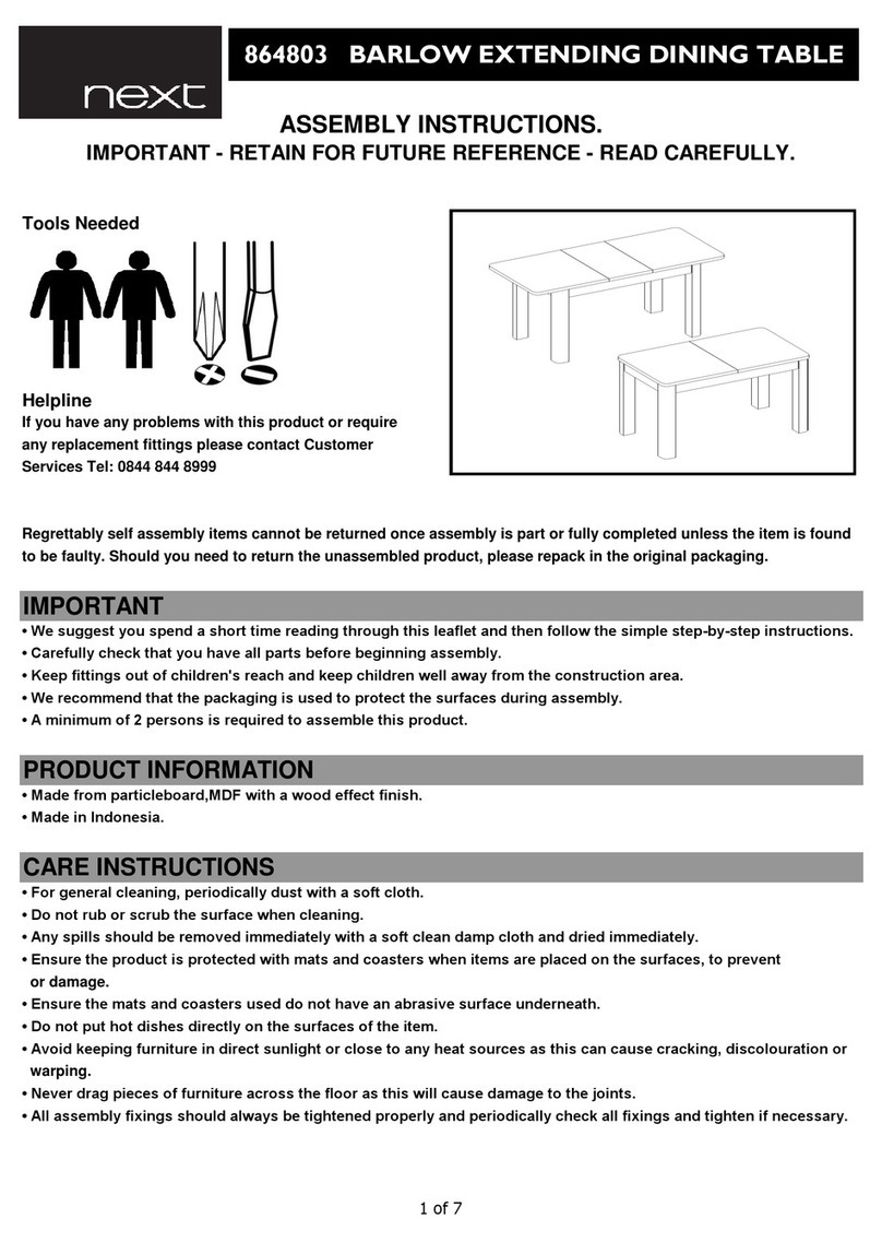 Next BARLOW EXTENDING DINING TABLE 864803 User manual