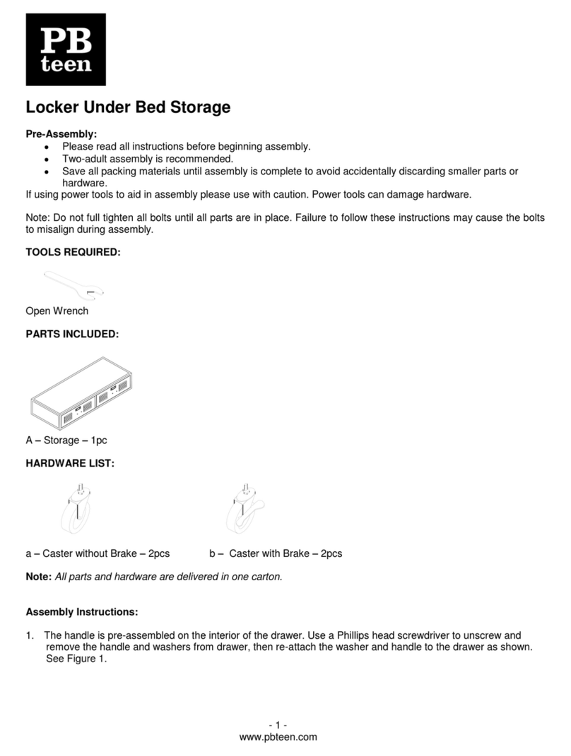 PB TEEN Locker Under Bed Storage User manual