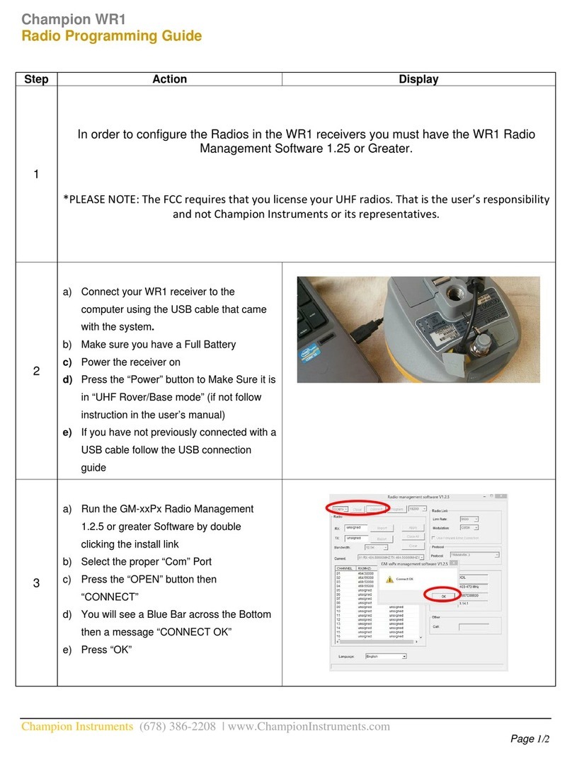 Champion instruments WR1 Programming guide