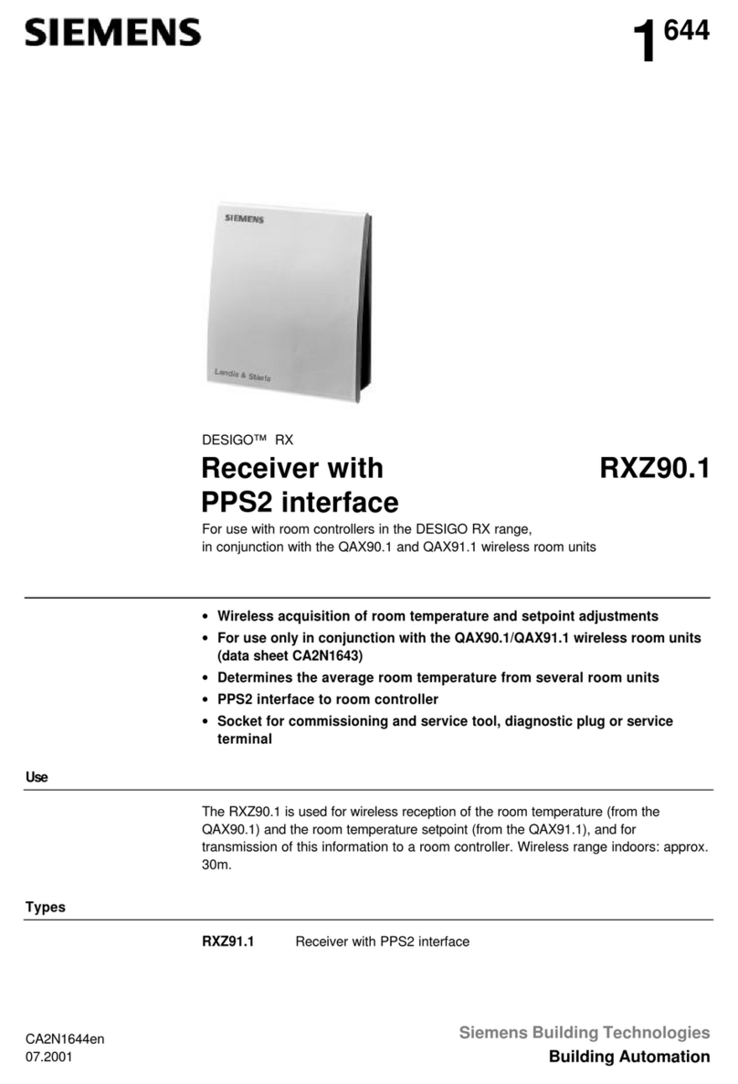 Siemens DESIGO RXZ90.1 User manual