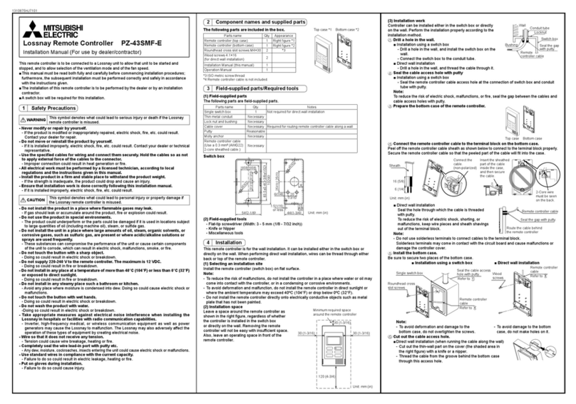 Mitsubishi Electric PZ-43SMF-E User manual Mitsubishi Electric PZ-43SMF-E User manual