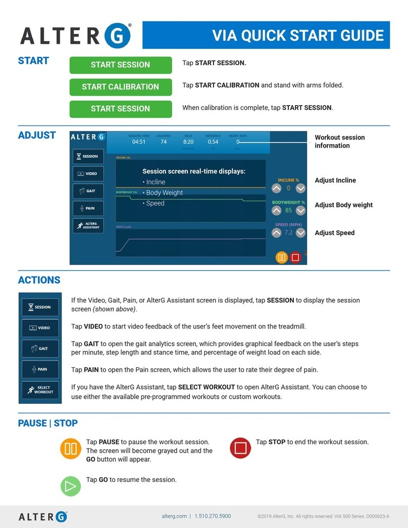 AlterG VIA quick start guide