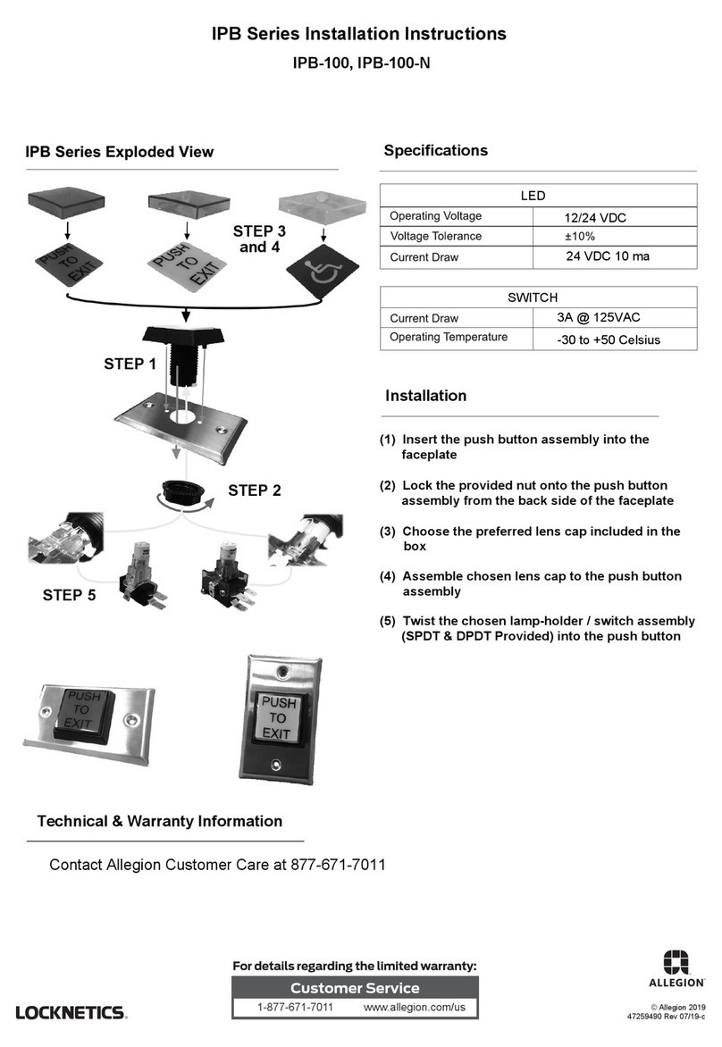 Allegion Locknetics IPB-100 installation instructions