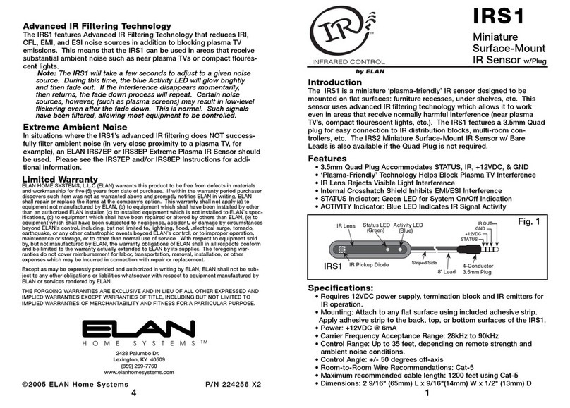 Elan IRS1 manual Elan IRS1 manual