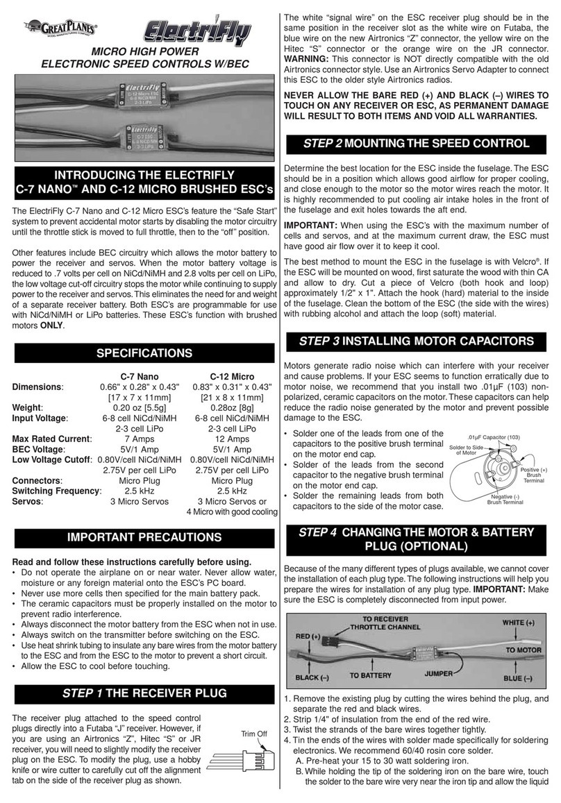 GREAT PLANES ElectriFly C-7 NANO manual