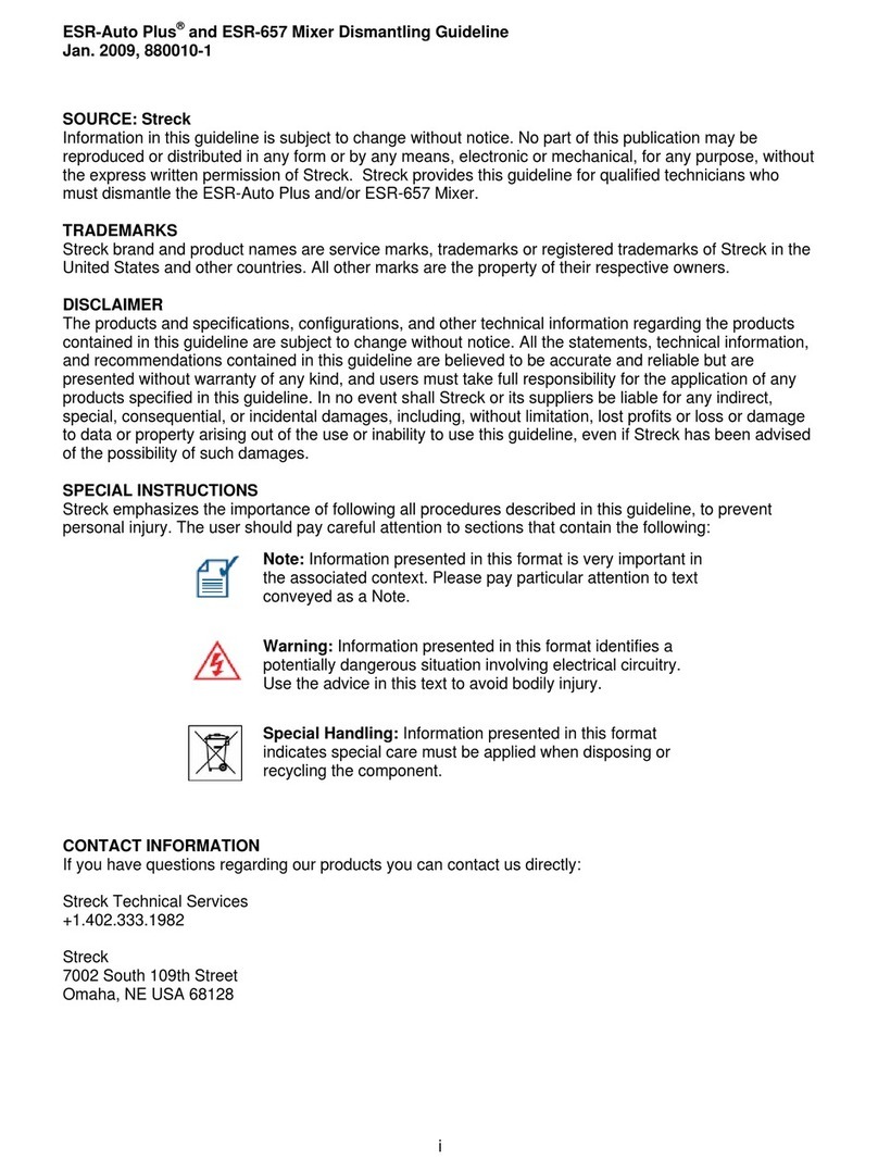 Streck ESR-Auto Plus Dismantling Guideline Streck ESR-Auto Plus Dismantling Guideline