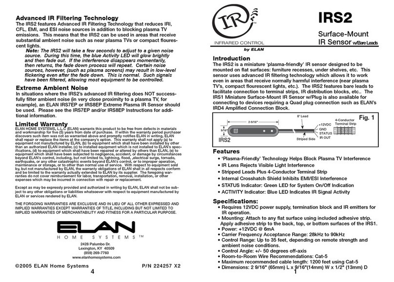 Elan IRS2 User manual