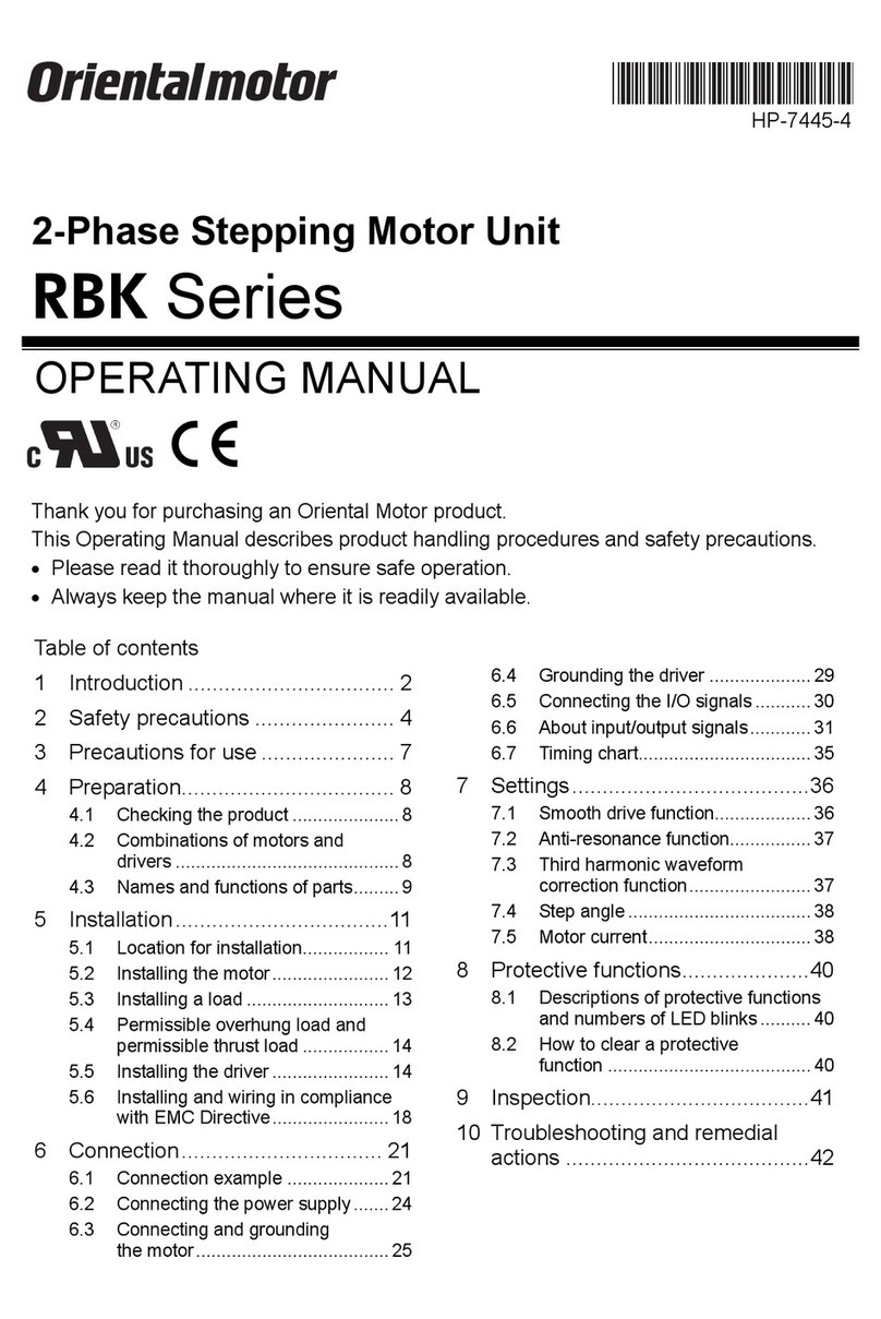 Oriental motor RBK Series User manual