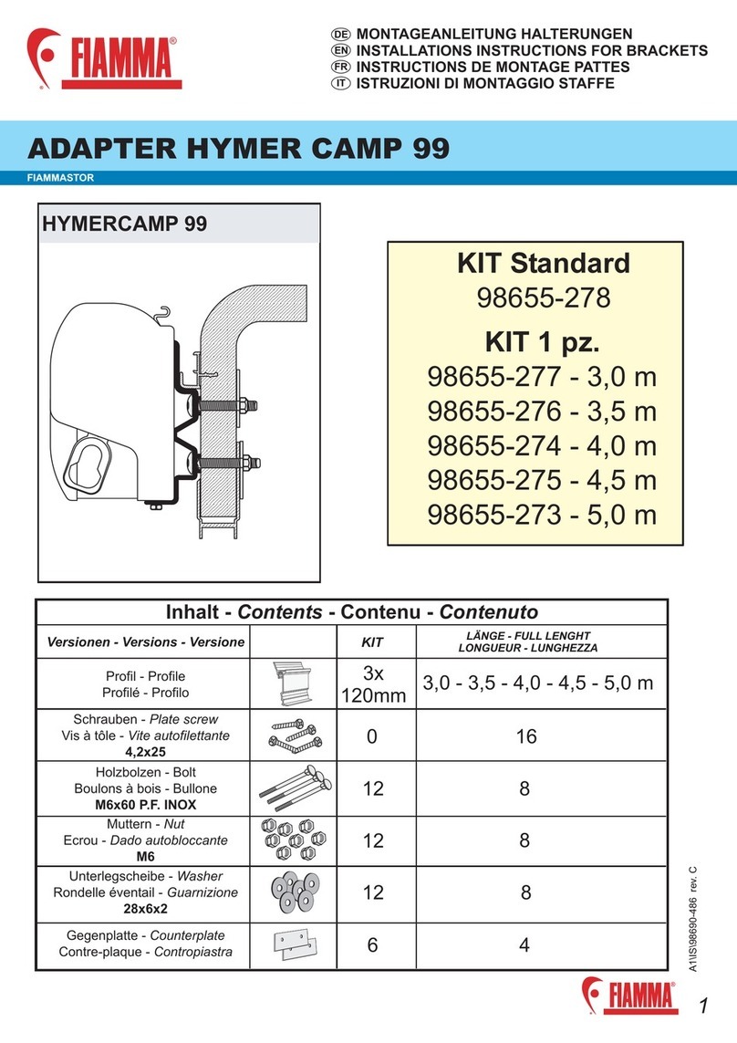 Fiamma HYMER CAMP 99 installation instructions