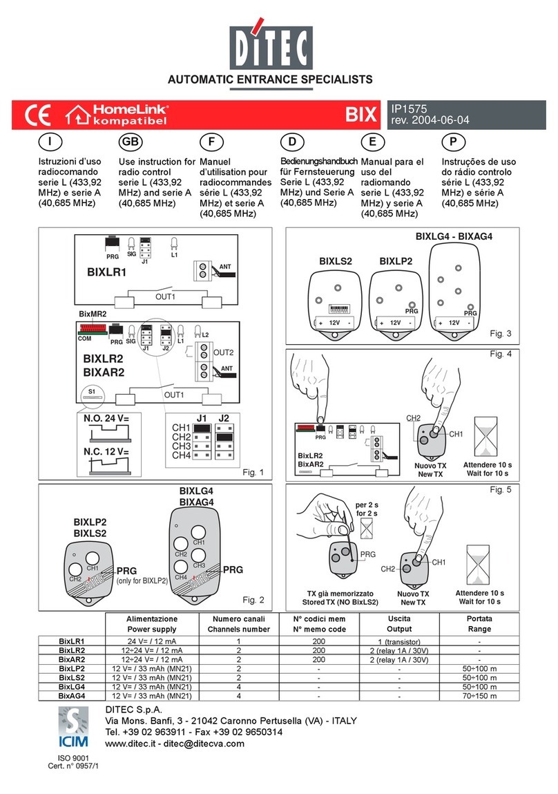 DITEC BIX L Series Operating and maintenance manual