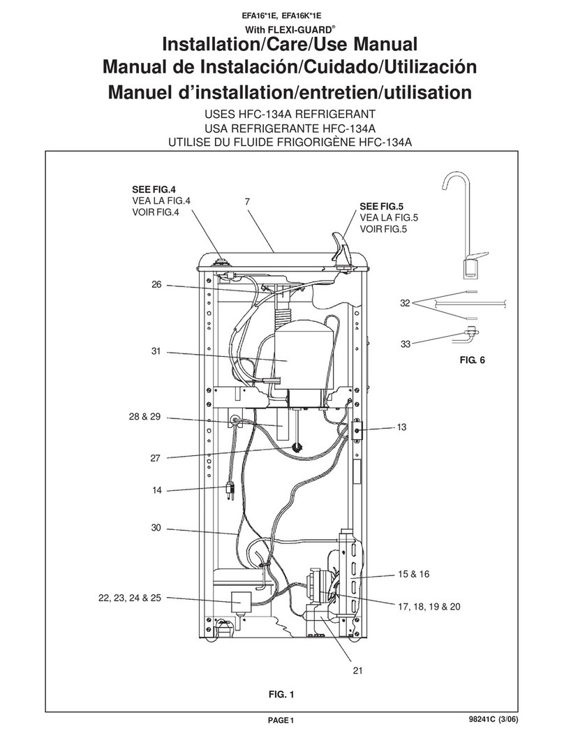 Elkay EFA16 1E Series Installation, care & use manual Elkay EFA16 1E Series Installation, care & use manual