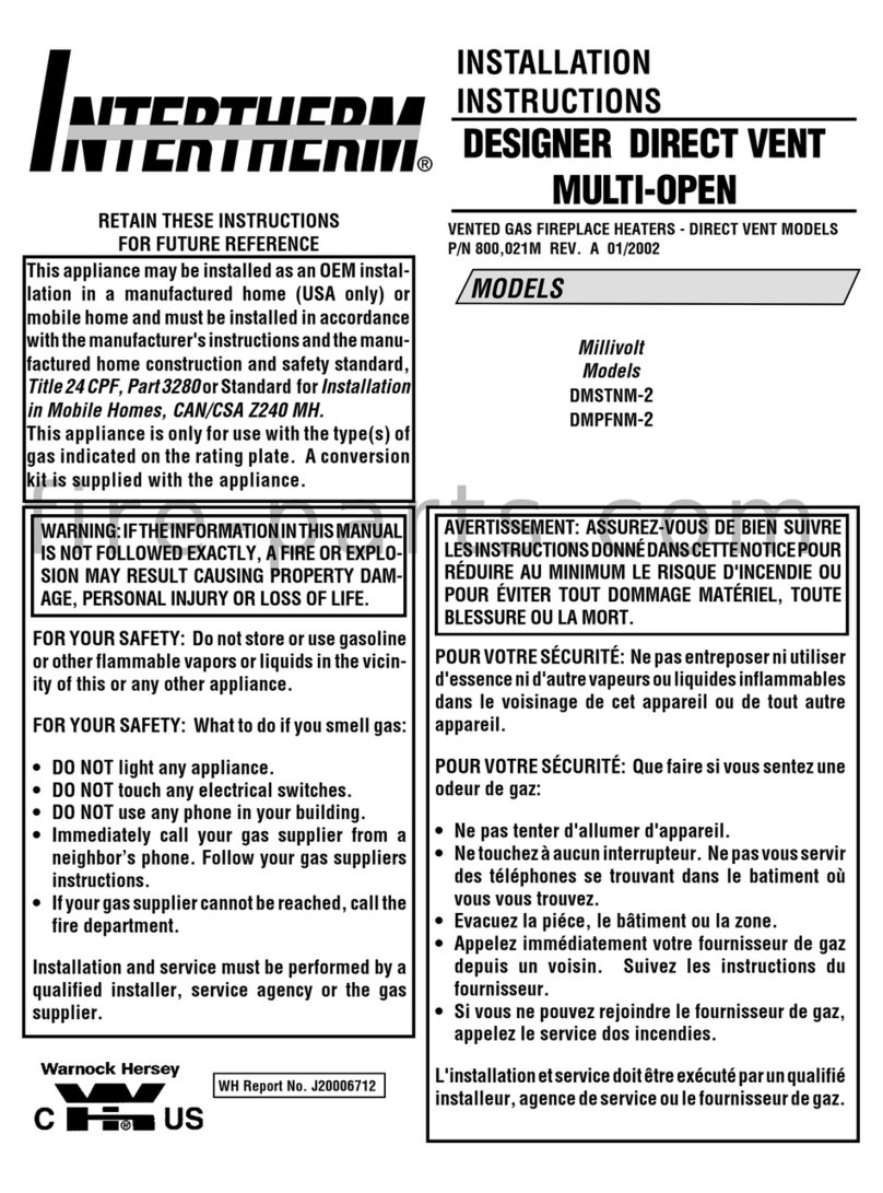 Intertherm Millivolt DMSTNM-2 User manual