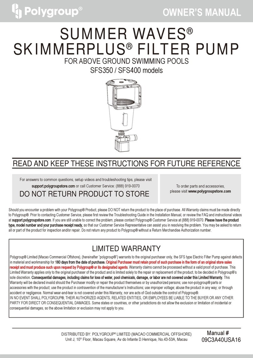 Polygroup SUMMER WAVES SKIMMERPLUS SFS400 owner's manual