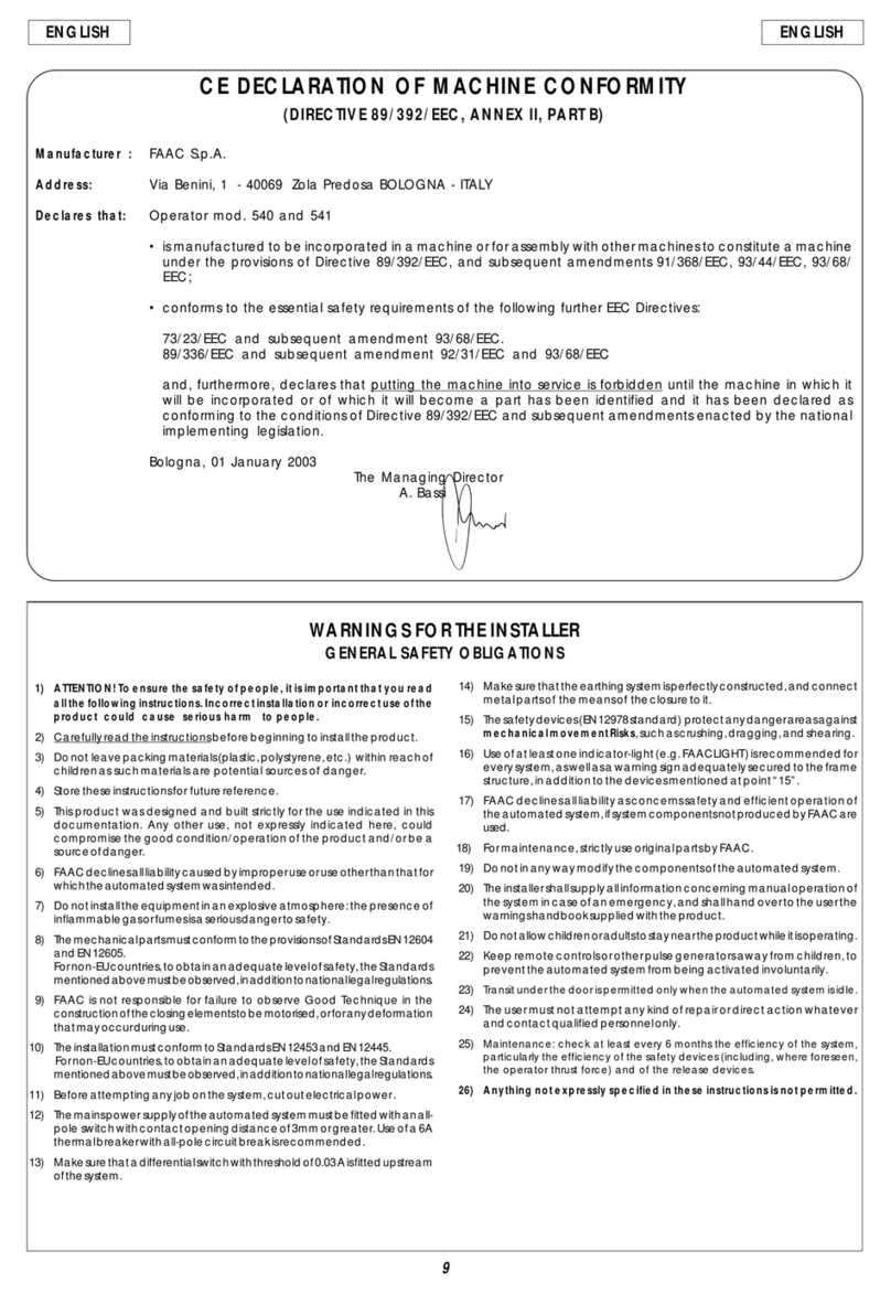 FAAC 540 manual