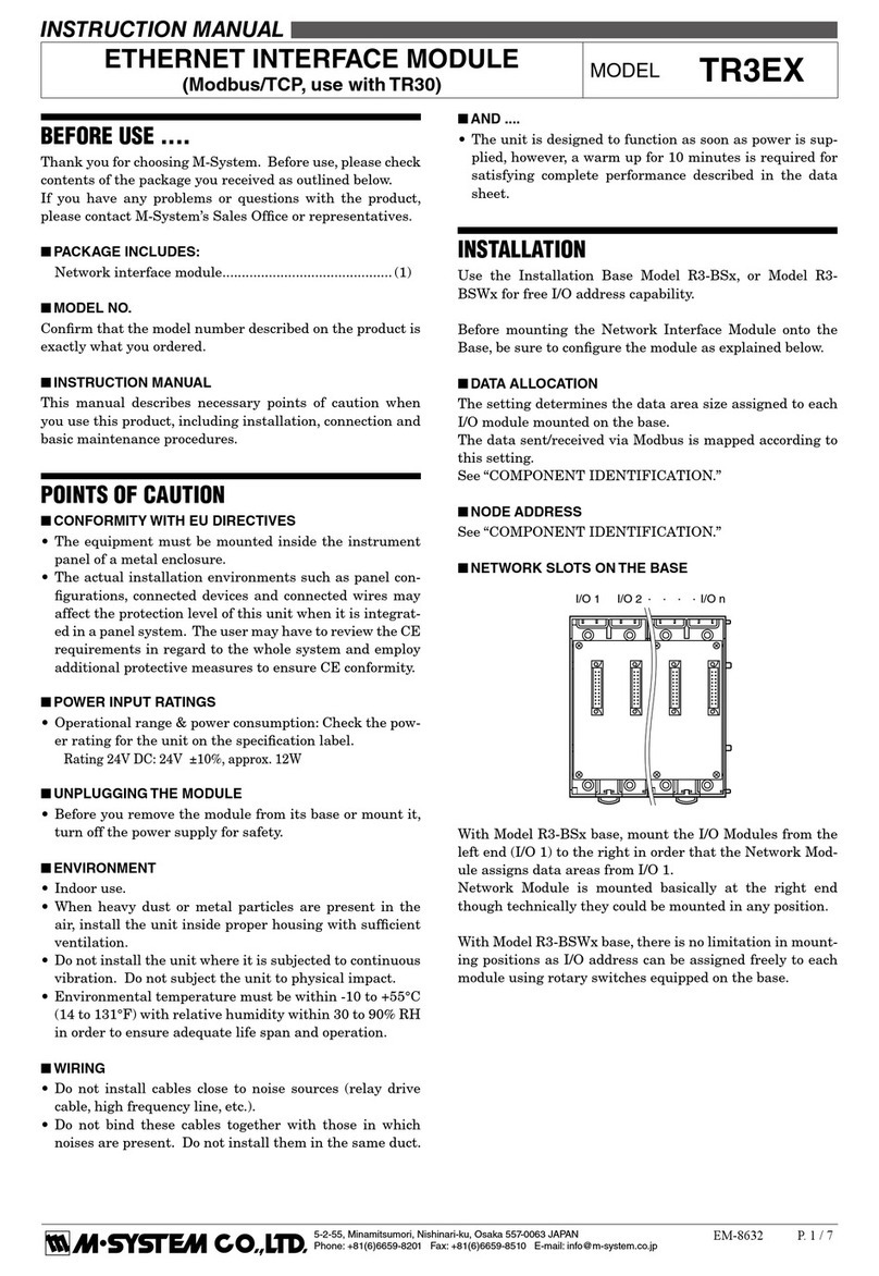 M-system TR3EX instruction manual