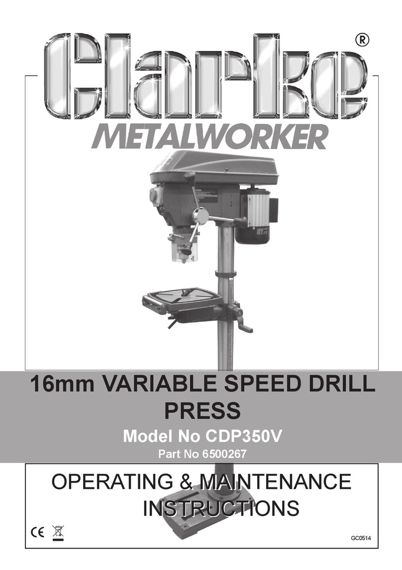 Clarke Metalworker CDP350V Installation and operation manual