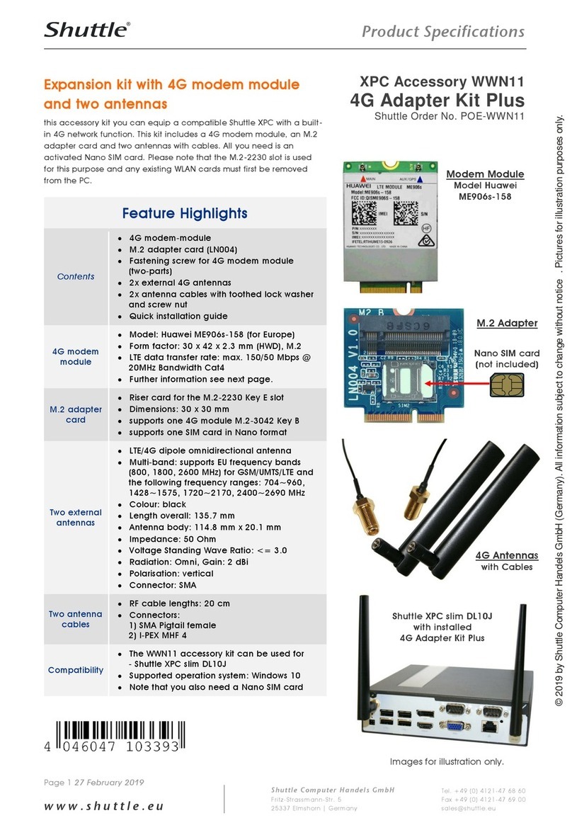 Shuttle WWN11 Product specifications