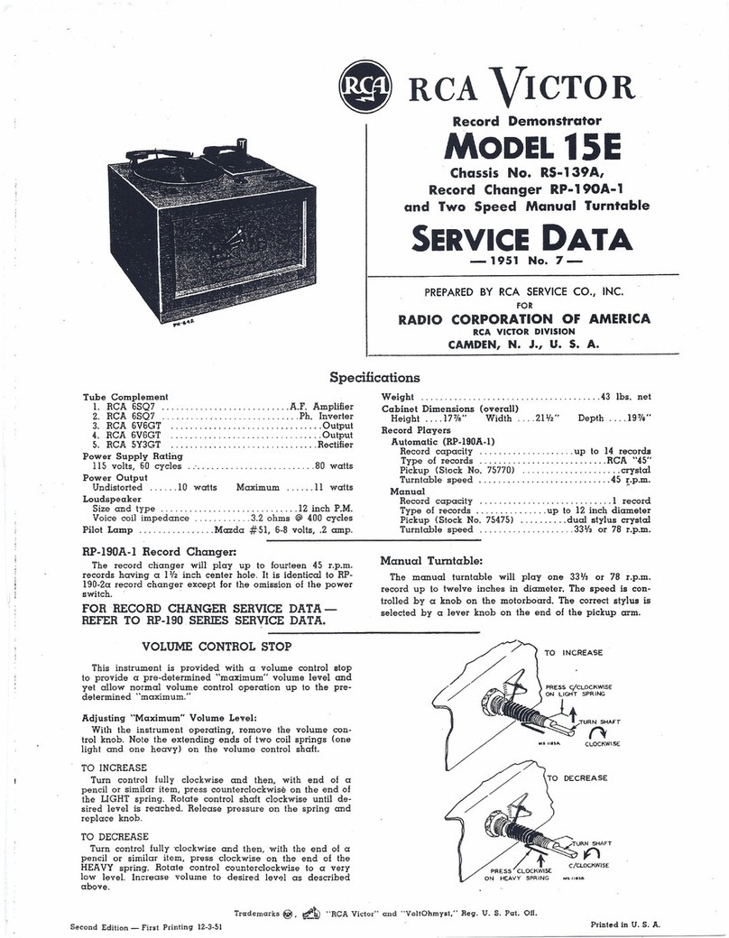 RCA VICTOR 15E Mounting instructions