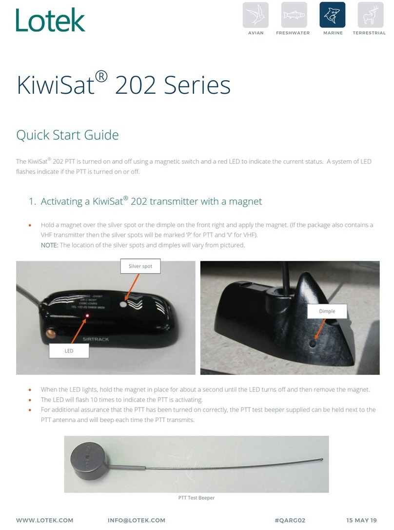 Lotek KiwiSat 202 Series quick start guide