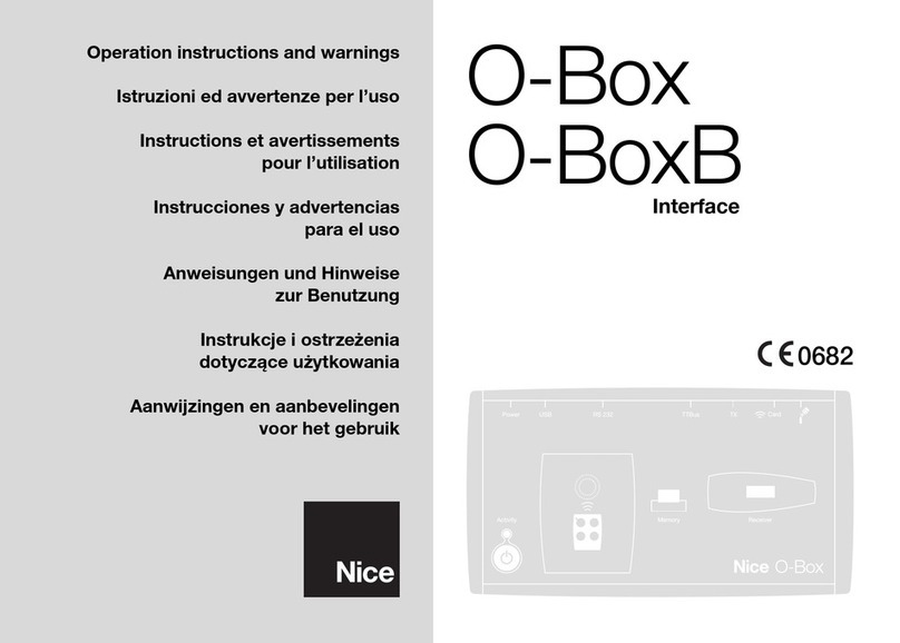 Nice O-Box Product manual