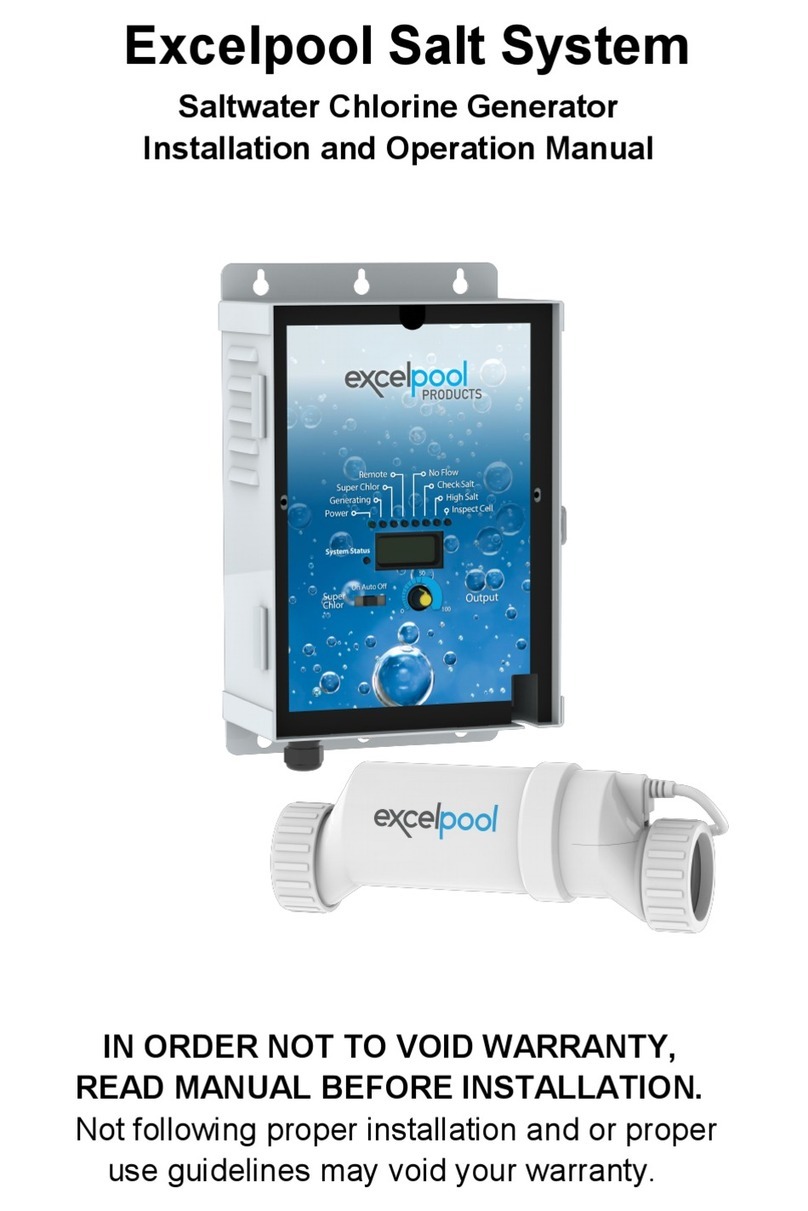 ExcelPool Products Excelpool Salt System Installation and operation manual
