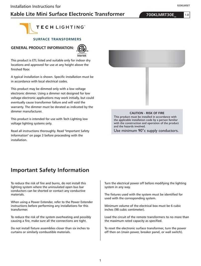 TECHLIGHTING 700KLMRT30E Series installation instructions