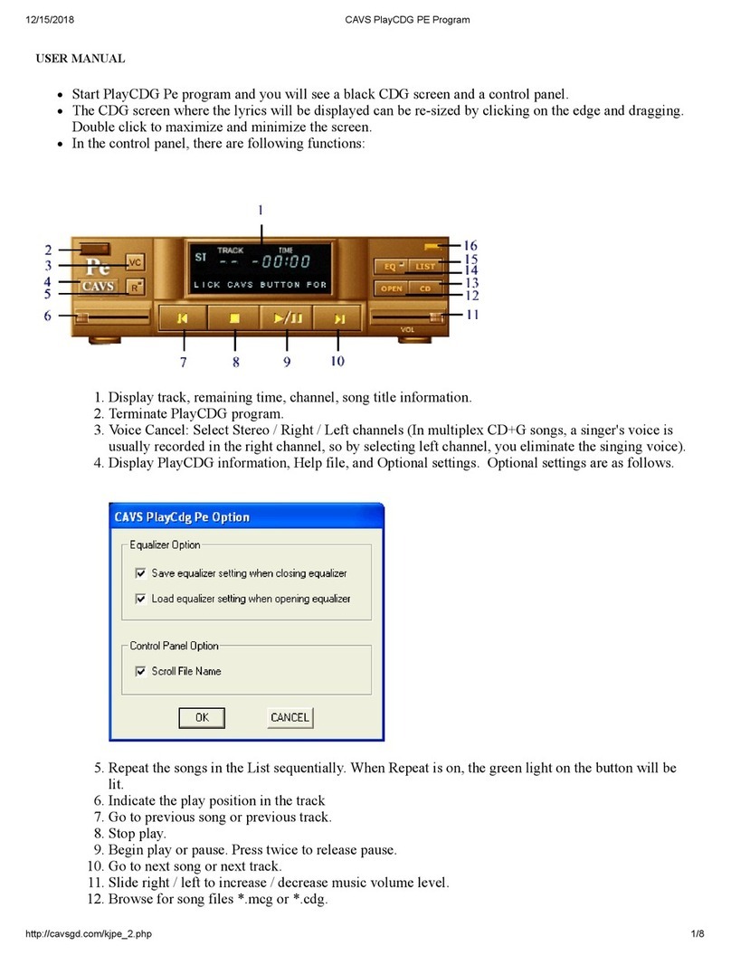 CAVS PlayCDG PE user manual