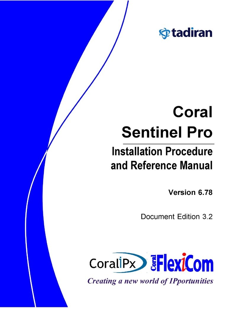 Tadiran Telecom Coral Sentinel Pro Installation Procedure and Reference Manual