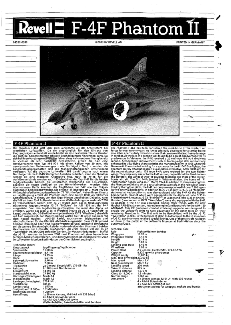 REVELL F-4F Phantom II User manual