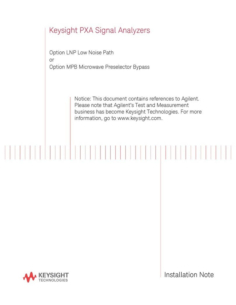 Keysight Technologies PXA N9030A Installation note Keysight Technologies PXA N9030A Installation note