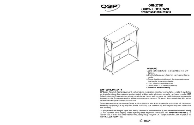 OSP Designs ORION BOOKCASE ORN27BK User manual
