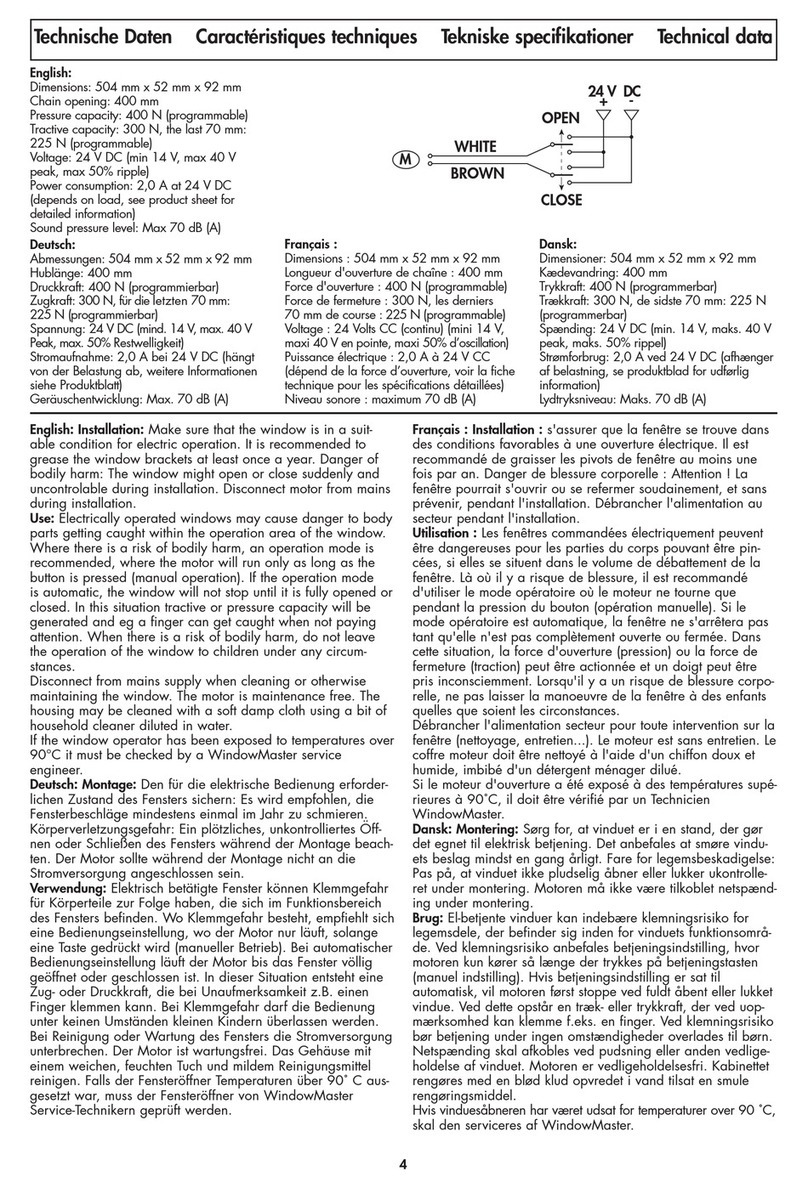 WindowMaster WMU 120 installation instructions