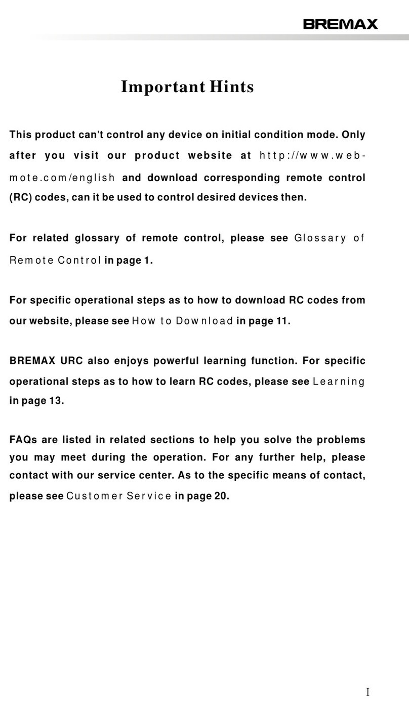 Bremax WEB02 I user manual