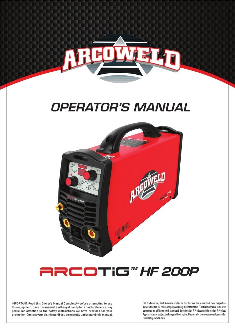 Arcoweld ArcoTig HF200P Operator's manual