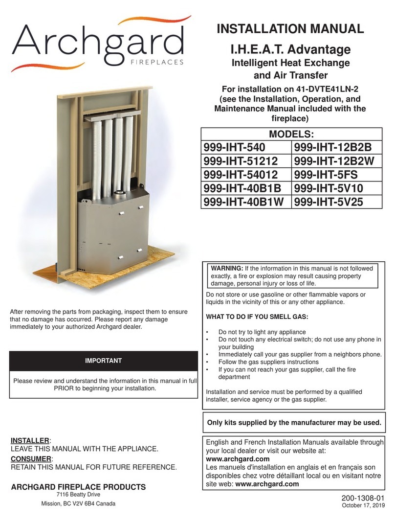 Archgard I.H.E.A.T. Advantage 999-IHT-540 installation manual