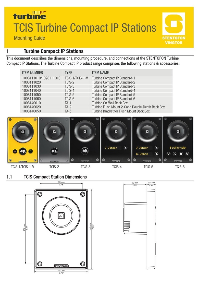 Stentofon Vingtor Turbine Compact IP TCIS Series Installation instructions manual
