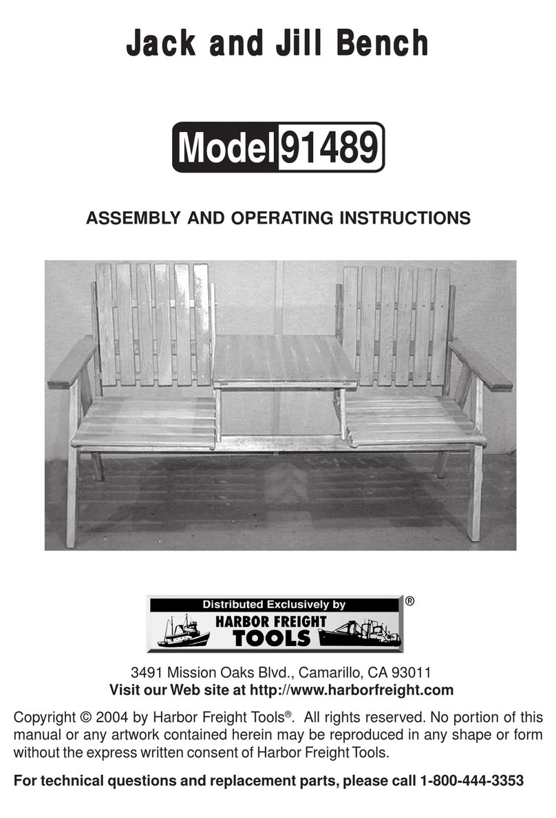 Harbor Freight Tools Jack and Jill Bench 91489 Assembly and operating instructions