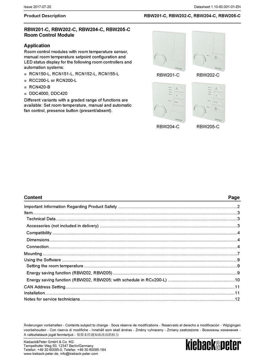 Kieback&Peter RBW201-C Technical specifications