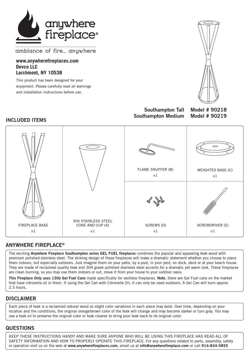Anywhere Fireplace Southampton Tall 90218 installation instructions