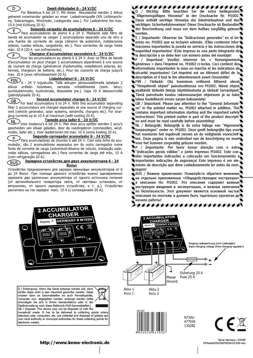 Kemo Electronic M102N quick guide