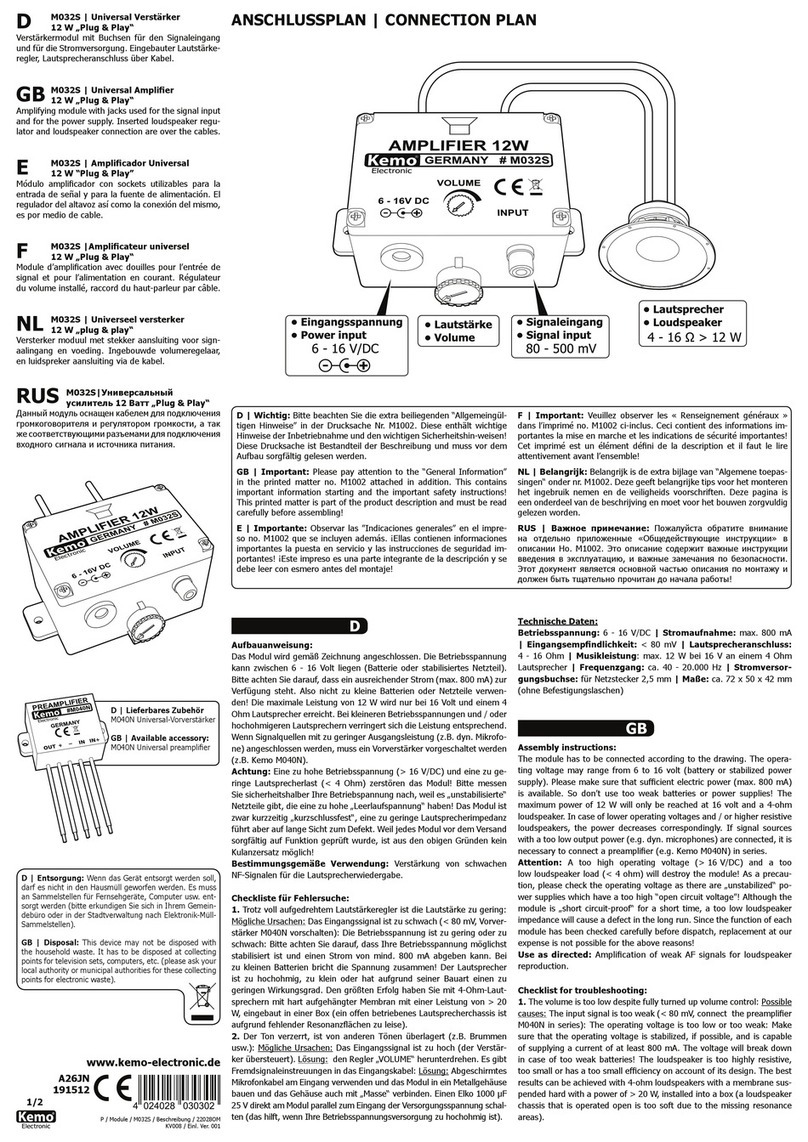 Kemo Electronic M032S quick guide