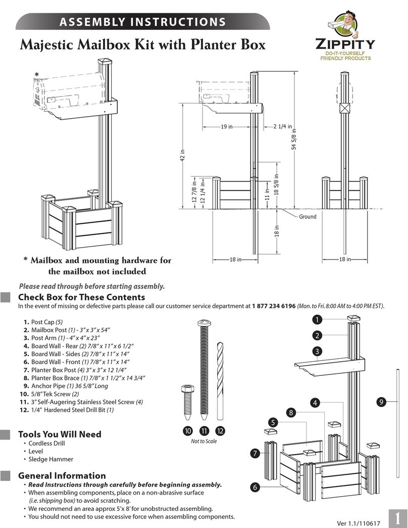 Zippity Majestic Mailbox Kit with Planter Box Assembly instructions