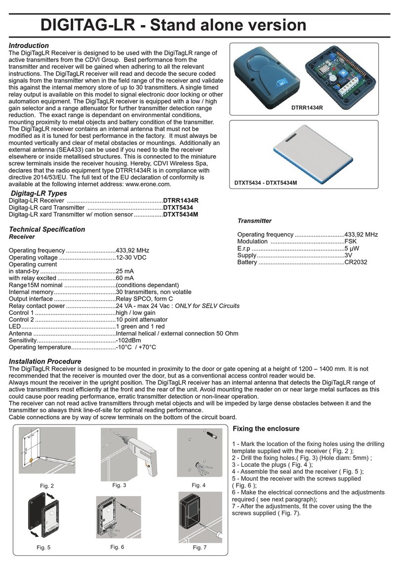CDVI Digitag LR DTRR1434R quick start guide