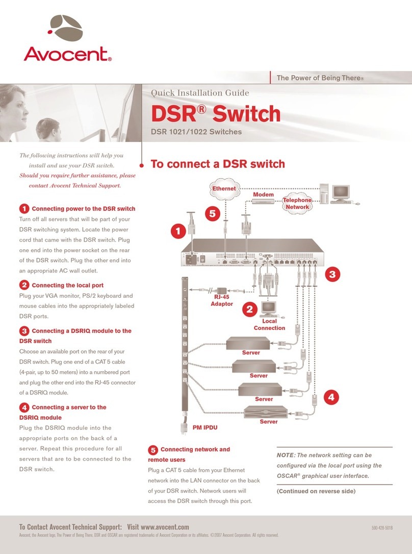 Avocent DSR 1021 User manual Avocent DSR 1021 User manual