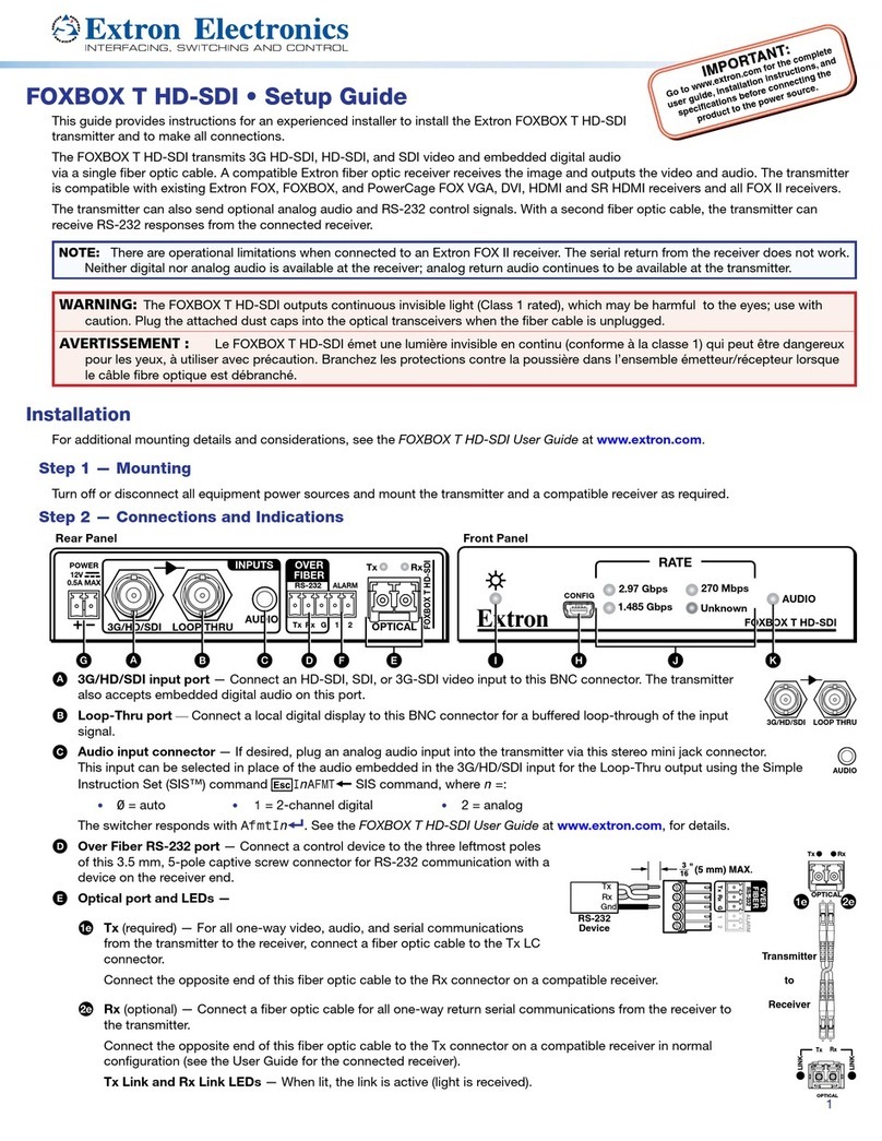 Extron electronics FOXBOX T HD-SDI User manual
