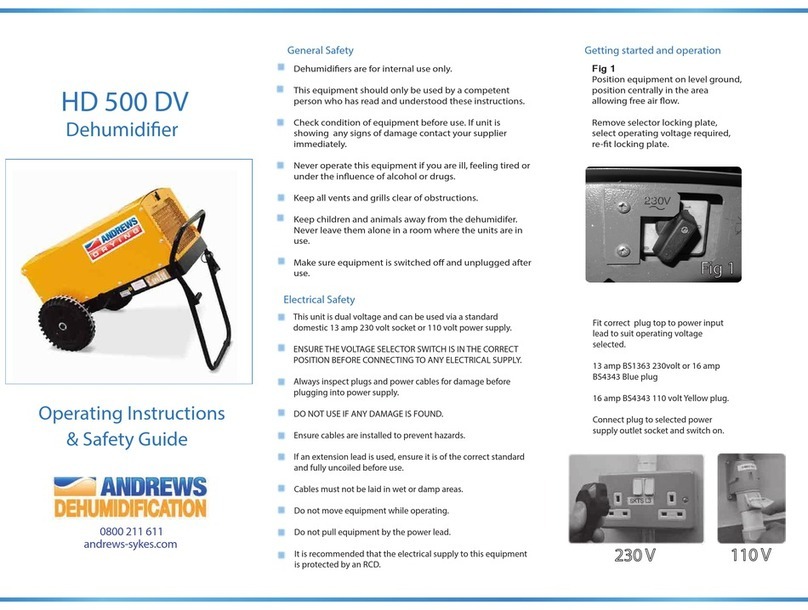Andrews Dehumidification HD 500 DV Operating instructions & safety guide Andrews Dehumidification HD 500 DV Operating instructions & safety guide