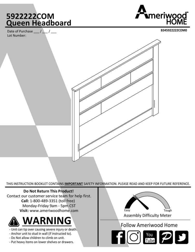 Ameriwood HOME Queen Headboard 5922222COM User manual