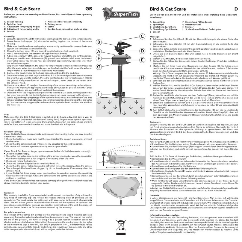 SuperFish Bird & Cat Scare User manual