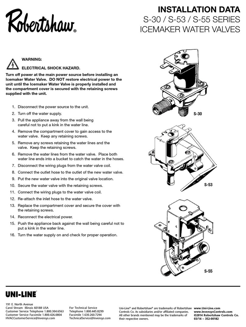 Robertshaw S-30 Series Installation and user guide Robertshaw S-30 Series Installation and user guide